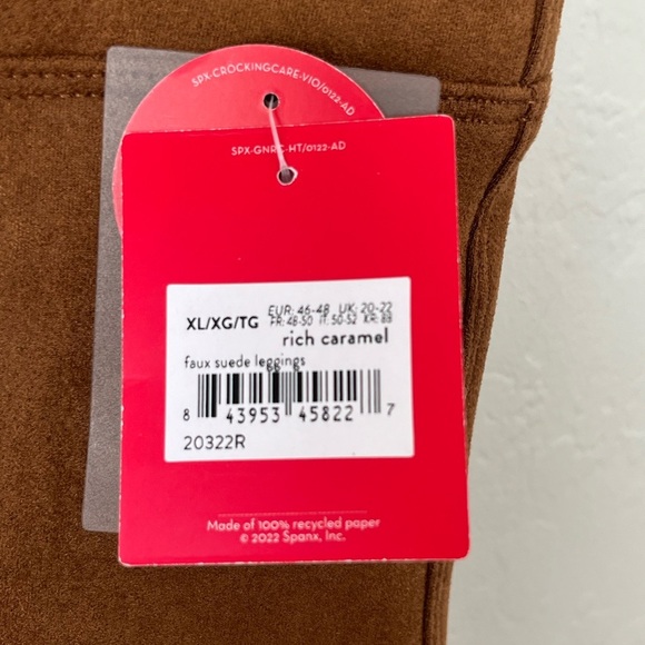 Spanx faux suede leggings camel XL NWT - Picture 6 of 9